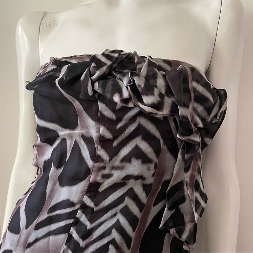 Hugo Boss Black and Gray Strapless Sheath Dress - Picture 12 of 16